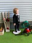 1 12 Dollhouse Miniature Boy Doll In Velour Suit Jacket Porcelain Posable 1 12