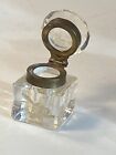 Victorian Antique Lead Crystal Inkwell - No Chips 