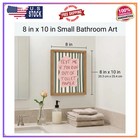 Funny Bathroom Wall Art Toilet Paper Canvas Print Pink Sage Green 8x10 Inch