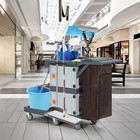 Commercial Janitorial 2 Cabinet Cleaning Cart 3 Shelves Housekeeping Caddy Cart