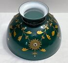 Art Nouveau Jeweled   Gilt Decorated Emerald Green Cased 10    Student Shade