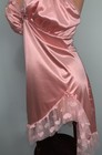 New Glossy Satin   Chiffon Lacy Nightie Babydoll Negligee 3x  Satin Bows Pearl