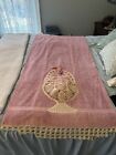 Vtg Huge      Cotton Oversized Crochet-trim Towel   Washcloth Set Rare