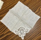 Antique Fancy Lace Point De Gaze Linen Wedding Bridal Hankie Handkerchief