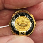 Vtg South Bend Community Schools 20 Year Service Award 24k Gp Lapel Pin Tie Tack