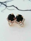 14k Rose Gold Plated 2ct Round Cut Simulated Black Diamond Fancy Stud Earrings