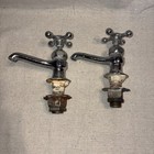 Vintage Crane Early Hot   Cold Chromed Brass  Sink Faucets Bathroom 