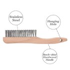 Wire Brush Set - 6 Pack Stainless Steel Scratch Brushes With Wood Handles  10   
