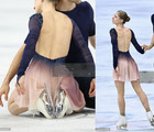 Figure Skating Dress Women s   Girls  Ice Skating Dress Blue Dyeing
