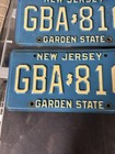 Vintage Blue New Jersey License Plates Nj Tag  Gba 81g Pair Front back 