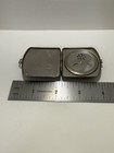 Vintage Art Deco Etched Silver Tone Vanity Compact Makeup Holder - 294