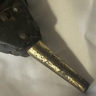 Vintage Wood Leather Fireplace Bellow Bellows Brass Coat Of Arms