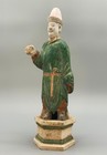 Tall 16thc Chinese Ming Dynasty Glazed Terracotta Tomb Companion Figurine Statue