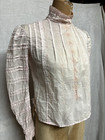 Antique Women s Victorian Embroidered Pink Cotton Blouse