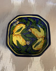 Le Souk Tunisia Ceramique Citronique Trinket Bowl dish Lemons Yellow blue 6 25 