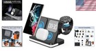 Fast Charging 4 In 1 Wireless Station With Adjustable Alarm Clock For Samsung