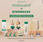 New Starbucks Singapore Mofusand Collaboration Tumbler Glass Mug Bottle Keychain