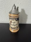 Vintage German Beer Stein Pewter Lid 1991
