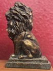 Magestic 7    Bronze Royal Lion Guard Medieval Castle Sitting Statue Animal Statue