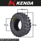Kenda Bearclaw Ex K573 - 26x10-12 Front   26x12-12 Rear Atv utv Tires  4 Pk 