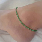Green Aventurine Beaded Faceted Gemstone Anklet Healing Dainty Women Anklet Gift