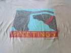 Greetings Vintage Dog Lover Tee Shirt Long Sleeve Rare 96 Med Dog Novelty