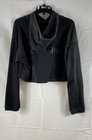 Adidas Originals Women s Cropped Hoodie Black Trefoil Logo Nwt Size M