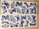 Blue Butterflies Wall Sticker 24 Decals Room Decor Flying Bugs Insect Fluttering