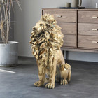 Modern Home Decor Golden Lion Statue Art Resin Sculpture  Large Luxury Ornament 