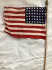 Vintage Small 10   x5 1 2    Ww1  2 48 Star American Parade Flag On A Stick