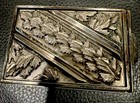 Vintage Vanity Powder Compact Silver Case  Patent 1802796 Made In Usa