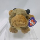 Vintage Swibco 1997 Puffkins Biff The Bull Brown Mini 4  Plush Stuffed Animal