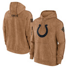 2023 Men s Brown Salute To Service Sideline Therma Pullover Hoodie Sweatshirt-w2