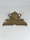 Inkwell Victorian   Colonial Style Ornate Cast Solid Brass With Pen Holder