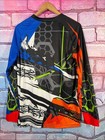 Motocross Jersey Men   s Large Black Blue Orange Mx Dirt Bike Racing Shirt