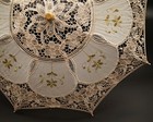 20   Ivory Gold Wedding Lace Linen Parasol Umbrella Bridal Shower Party D  cor