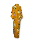 Japanese Kimono Vintage  Authentic Yukata Kimono In Yellow With Flowers