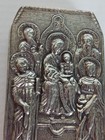 Antique Sterling Silver Box Madonna And Child With Four Saints Hinged 43g