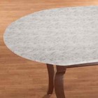 Vinyl Table Cover Marble Elasticized 40-44  45-56  Round 42 X 68  Oval