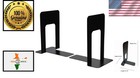 Reinforced Black Steel Bookends With Nonskid Base - Durable Pair For Home Office