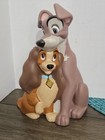 Vintage Disney Lady And The Tramp Coin Piggy Bank W  Plastic Stopper