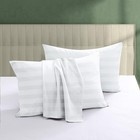 100  Egyptian Cotton Pillow Protectors Set Of 2  Standard 2pack Striped White