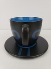Ikea Sorla Record Coffee Cup Saucer Black   Blue 7  Retro Album Graphic Pop Art