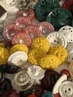 Lot 180 Vtg Colorful Plastic Buttons  Rhinestones  Flowers   More Sewing  Crafts