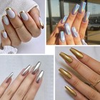 Gold Silver Chrome Nail Powder  Holographic Unicorn Iridescent  