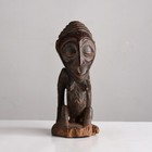 African Tribal Art Lega Bwami Seated Figure Dr Congo 7 5in Carved Wood Old Patin
