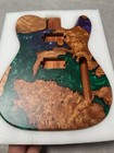 Aaaaa New Mahogany Electric Guitar Body Burl Top With Green Epoxy Resin Inlay
