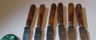 Lot Of 6 Antique Butterscotch Bakelite Handle Small Knifes 4 1 2 Inches