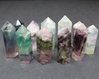 Natural Fluorite Crystal Hexagonal Point 1 75 - 2 25  Reiki Massage Healing Wand