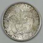1892 Colombia 50 Centavos Silver Coin Almost Uncirculated   Obv Cleaned